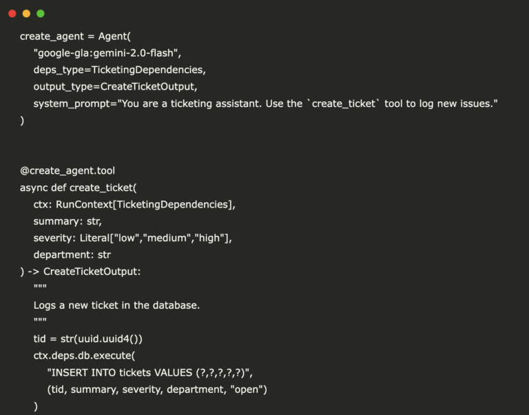 A Coding Guide to Build an Agentic AI‑Powered Asynchronous Ticketing Assistant Using PydanticAI Agents, Pydantic v2, and SQLite Database